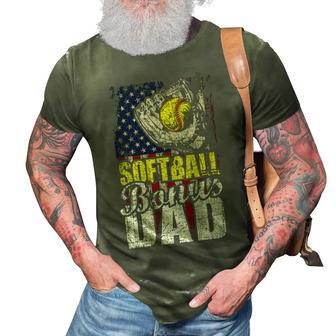Patriotic Softball Bonus Dad 4Th Of July V2 3D Print Casual Tshirt - Seseable