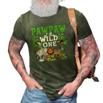 Pawpaw Of The Wild One Zoo Birthday Safari Jungle Animal 3D Print Casual Tshirt | Mazezy