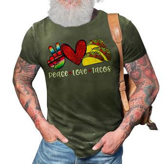 Peace Love Cinco De Mayo Funny V2 3D Print Casual Tshirt - Monsterry CA