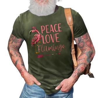 Peace Love Flamingo Quote Flamingo Apparel For Women 3D Print Casual Tshirt | Mazezy