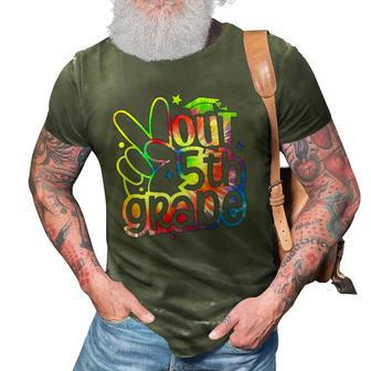 Peace Out 5Th Grade Tie Dye Graduation Class Of 2022 Tees 3D Print Casual Tshirt | Mazezy