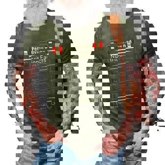 Peruvian Dad Nutrition Facts Fathers Day Gift 3D Print Casual Tshirt | Mazezy