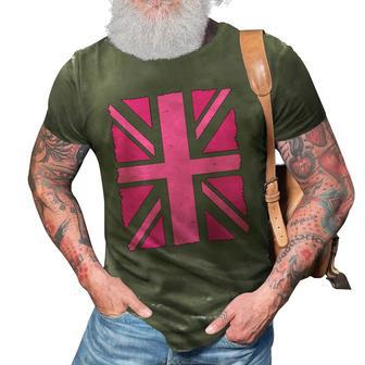 Pink Union Jack Queens Platinum Jubilee Uk British Flag 3D Print Casual Tshirt | Mazezy