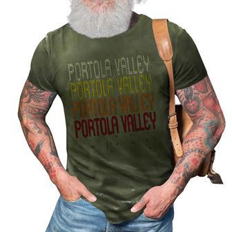 Portola Valley Ca Vintage Style California 3D Print Casual Tshirt | Mazezy