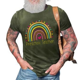 Preschool Teacher Rainbow Pre-K Teachers 3D Print Casual Tshirt | Mazezy