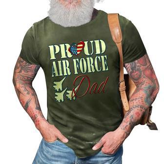 Proud Air Force Dad Us Heart Military Fathers Day Men 3D Print Casual Tshirt | Mazezy