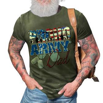 Proud Army Dad Us Military Dog Tag 4Th Of July 3D Print Casual Tshirt - Seseable