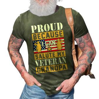 Proud Because I Can Salute My Veteran Grandpa 3D Print Casual Tshirt - Monsterry UK