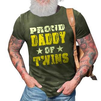 Proud Daddy Of Twins Dad Father 3D Print Casual Tshirt | Mazezy