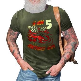 Race Car 5Th Birthday Boy 5 Years Old Racing Car Driver 3D Print Casual Tshirt | Mazezy