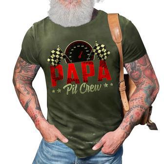 Race Car Birthday Party Racing Family Papa Pit Crew 3D Print Casual Tshirt - Seseable