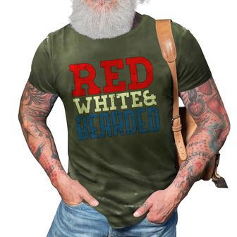 Red White And Bearded Funny 4Th Of July Pride Patriot Men 3D Print Casual Tshirt | Mazezy