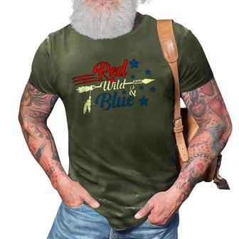 Red Wild Blue American Patriotic 3D Print Casual Tshirt | Mazezy