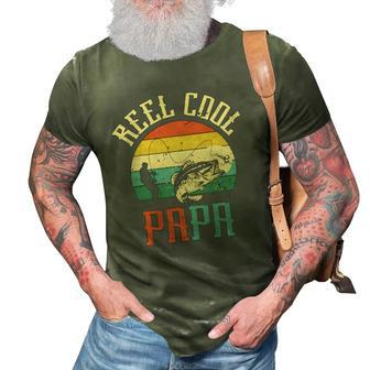 Reel Cool Papa Fishing Dad Gifts Fathers Day Fisherman Fish 3D Print Casual Tshirt | Mazezy