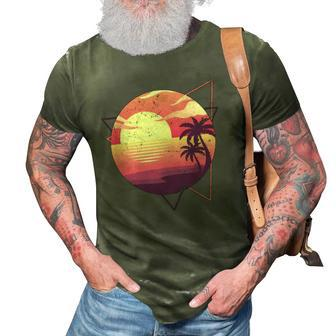 Retro 80S Vaporwave Aesthetic Tropical Sunset 90S Vaporwave 3D Print Casual Tshirt | Mazezy