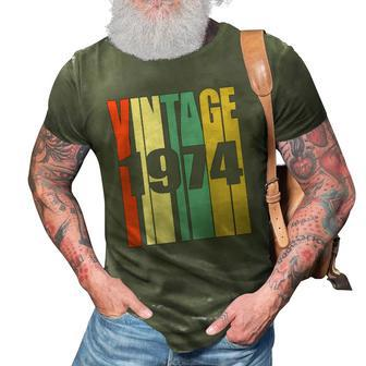 Retro Vintage 1974 48 Yrs Old Bday 1974 48Th Birthday 3D Print Casual Tshirt | Mazezy
