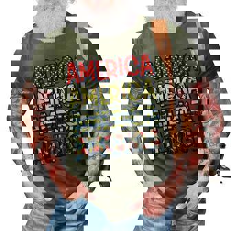 Retro Vintage America Red Blue And White 4Th July Patriotic 3D Print Casual Tshirt | Seseable CA