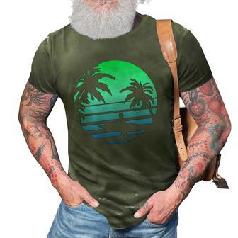 Retro Water Sport Surfboard Palm Tree Sea Tropical Surfing 3D Print Casual Tshirt | Mazezy