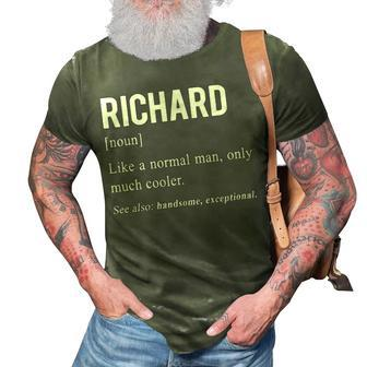 Richard Name Gift Richard Funny Definition 3D Print Casual Tshirt - Seseable