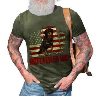 Rottweiler Dad American Flag 4Th Of July Dog Lovers 3D Print Casual Tshirt - Seseable