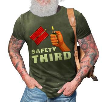 Safety Third 4Th Of July Patriotic Funny Fireworks 3D Print Casual Tshirt - Seseable