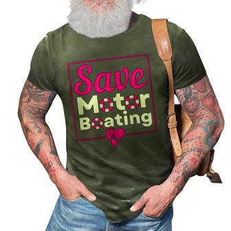 Save Motor Boating Breast Cancer Awareness Pink Ribbon Men 3D Print Casual Tshirt | Mazezy