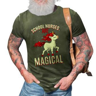 School Nurses Are Magical Unicorn Job Healthcare Profession 3D Print Casual Tshirt | Mazezy