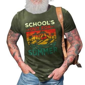 Schools Out For Summer Teacher Cool Retro Vintage Last Day 3D Print Casual Tshirt | Mazezy