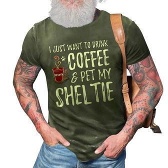 Sheltie Coffee Drinker Tees 3D Print Casual Tshirt | Mazezy