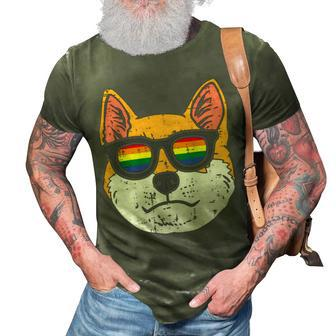 Shiba Inu Akita Dog Lgbtq Rainbow Flag Gay Pride Ally Lover T-Shirt 3D Print Casual Tshirt - Seseable