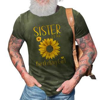 Sister Of The Birthday Girl Sunflower Family Matching Party 3D Print Casual Tshirt