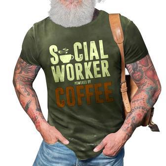 Social Worker Powered Coffee School Public Helper Teacher 3D Print Casual Tshirt | Mazezy