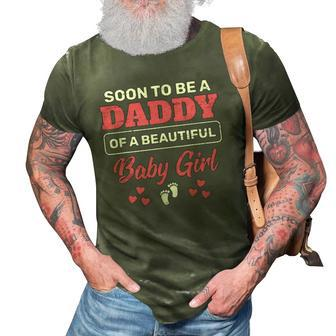 Soon To Be A Daddy Of A Baby Girl Pink Baby Announcement Tee 3D Print Casual Tshirt | Mazezy
