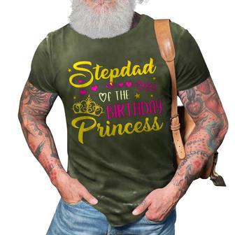 Stepdad Of The Birthday Princess Girl Matching Bday 3D Print Casual Tshirt - Seseable