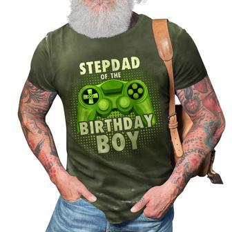 Stepdad Of The Gamer Boy Matching Video Game Birthday 3D Print Casual Tshirt - Seseable
