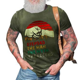 Stepdad The Man The Myth The Legend 3D Print Casual Tshirt - Monsterry