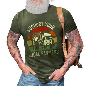Support Your Local Farmers Farming 3D Print Casual Tshirt | Mazezy
