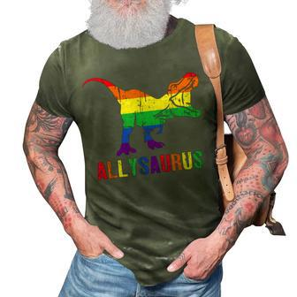 T Rex Dinosaur Lgbt Gay Pride Flag Allysaurus Ally 3D Print Casual Tshirt | Mazezy