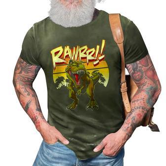 T Rex Rawr Vintage Retro Dinosaur Lover 3D Print Casual Tshirt | Mazezy