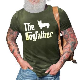 The Dogfather Gift For Corgi Lovers Dad Funny Corgi 3D Print Casual Tshirt | Mazezy