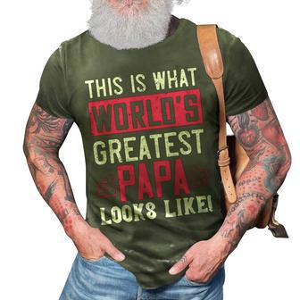 This Is What The World’S Greatest Papa Looks Like Papa T-Shirt Fathers Day Gift 3D Print Casual Tshirt - Monsterry DE