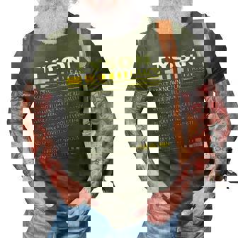 Tyson Name Gift Tyson Facts V2 3D Print Casual Tshirt - Seseable