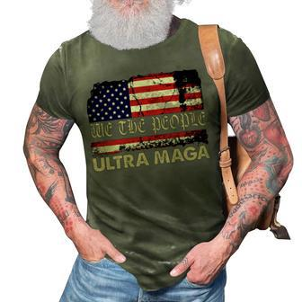 Ultra Maga Funny Biden Us Flag Pro Trump 3D Print Casual Tshirt - Monsterry