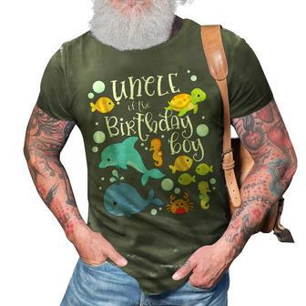 Uncle Of The Birthday Boy Sea Fish Aquarium Matching Family 3D Print Casual Tshirt - Seseable