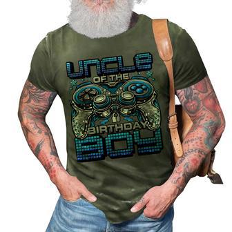 Uncle Of The Birthday Boy Video Gamer Birthday Party Family 3D Print Casual Tshirt - Seseable