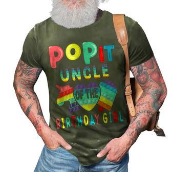 Uncle Of The Birthday Girl Pop It Unicorn Birthday Kids 3D Print Casual Tshirt - Seseable