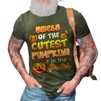 Uncle Of The Cutest Pumpkins In The Patch Halloween Pumpkin 3D Print Casual Tshirt - Seseable