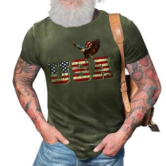 Usa Us American Flag Patriotic 4Th Of July Bald Eagle Merica V2 3D Print Casual Tshirt - Seseable