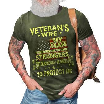 Veteran Veterans Day Wifewomens Proud Veterans Wife 123 Navy Soldier Army Military 3D Print Casual Tshirt - Monsterry DE