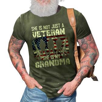 Veteran Womens Veteran She Is My Grandma American Flag Veterans Day 333 Navy Soldier Army Military 3D Print Casual Tshirt - Monsterry